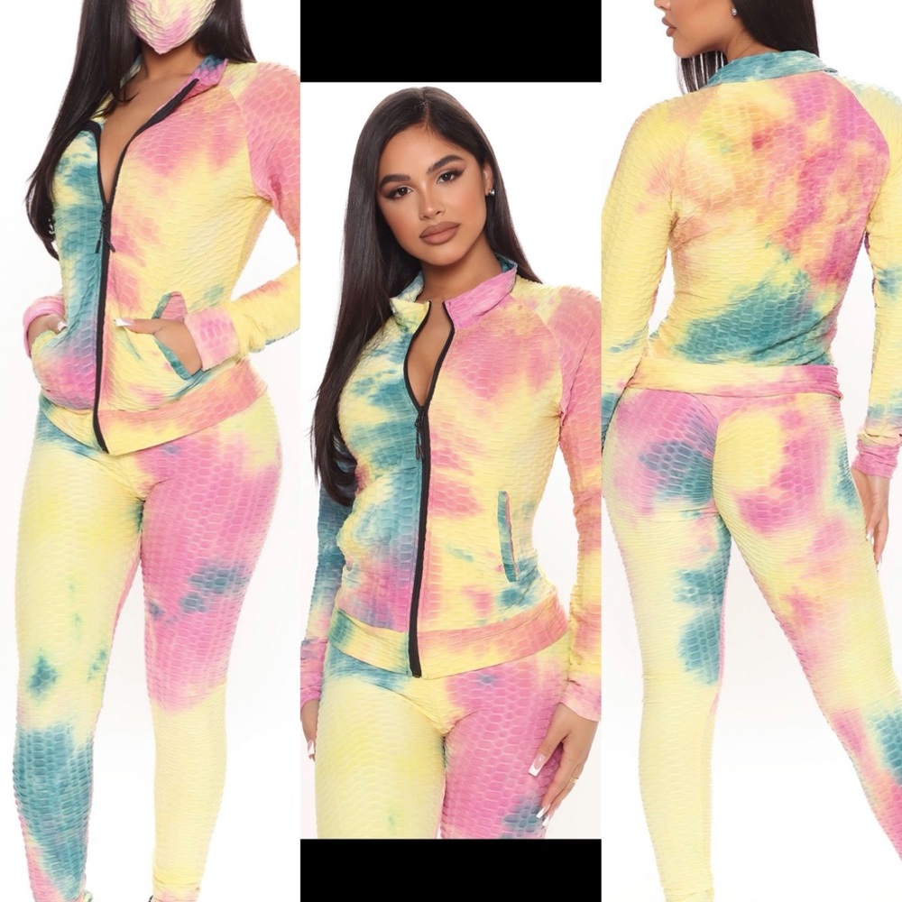 Tie Dye Legging Set/Honeycomb Texture